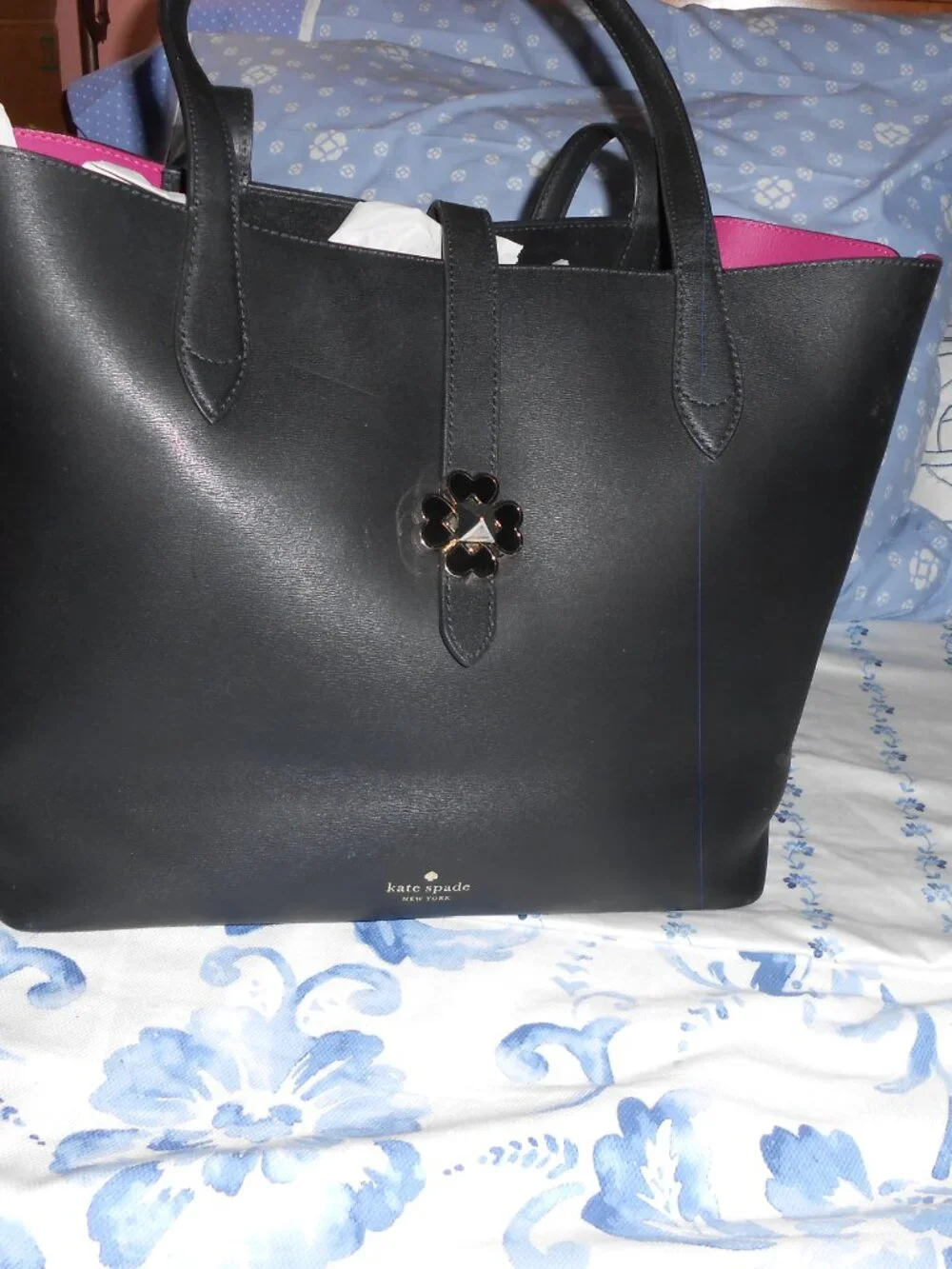 Kate Spade Tote Bag Women's Large Black Nicola Twist lock closure VGC